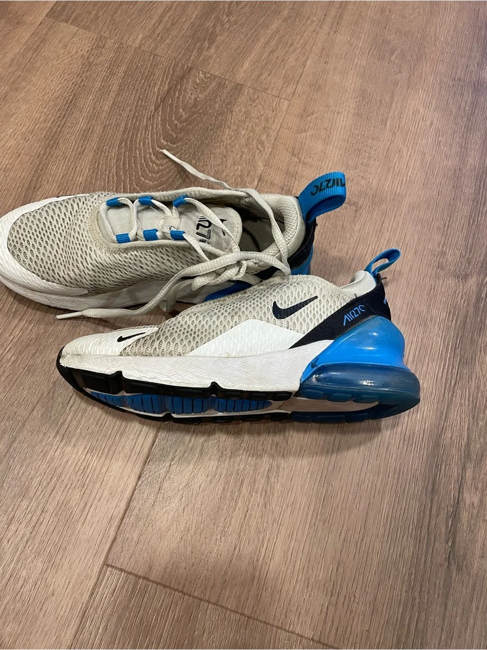 Nike Kids Air Max 270 React Sneakers - White and Blue
